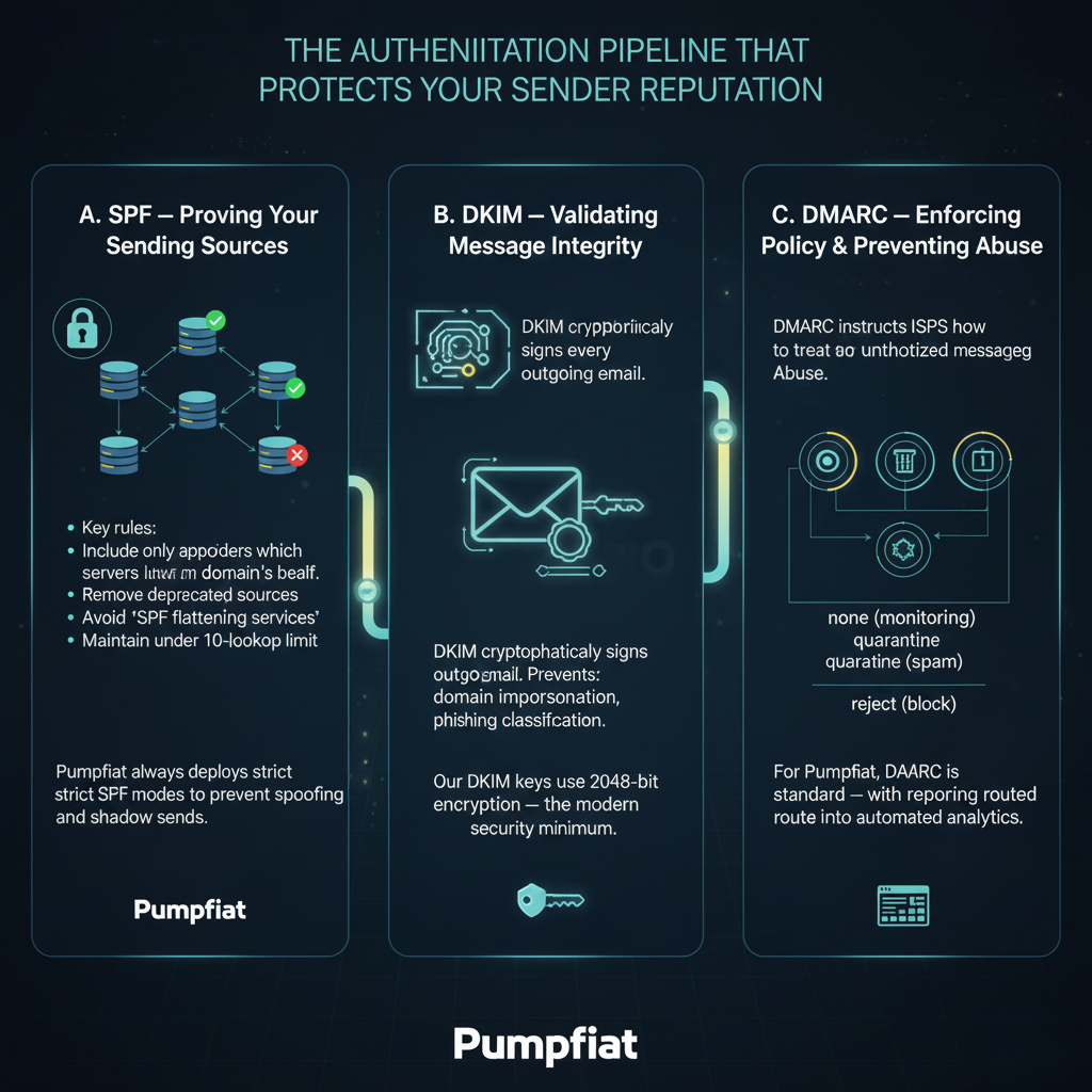 SPF, DKIM, DMARC Authentication Flow